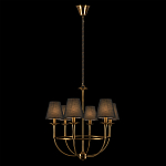 Люстра на металлическом основании бронзового цвета с 6-ю черными конусовидными абажурами Dignity варинант исполнения - 3 | Loft Concept в Москве