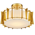 Потолочный светильник круглый с каркасом в форме треугольников и тканевым абажуром Brutal Light варинант исполнения - 3 | Loft Concept в Москве