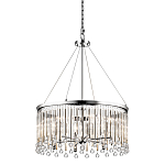 Люстра круглая цвета хром с вертикальными стеклянными трубками и круглыми подвесками Kichler варинант исполнения - 1 | Loft Concept в Москве