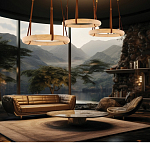 Люстра в форме обруча из натурального камня Minerals of Light варинант исполнения - 5 | Loft Concept в Москве