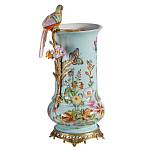 Ваза с птичкой из фарфора с бронзовыми элементами Garden of Eden варинант исполнения - 1 | Loft Concept в Москве