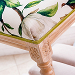 Банкетка из натурального бука золотистая с изображением птиц и цветов Blooming Bird варинант исполнения - 3 | Loft Concept в Москве