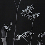 Обои ручная роспись Bamboo Argent on Pitch dyed silk варинант исполнения - 2 | Loft Concept в Москве