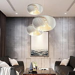 Подвесной светильник с белыми изящными декоративными лепестками Volumetric Petal Lamp варинант исполнения - 7 | Loft Concept в Москве