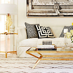 Золотой приставной столик с круглой стеклянной столешницей Weightless Table варинант исполнения - 6 | Loft Concept в Москве