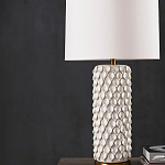 Настольная лампа покрытая лепестками белых цветов Fancy Calla Lily варинант исполнения - 3 | Loft Concept в Москве