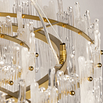 Люстра круглая с прозрачными стержнями разной длины Textured Glass Chandelier варинант исполнения - 10 | Loft Concept в Москве