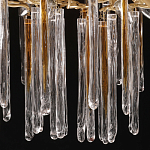 Люстра подвесная золотого цвета с разветвленными ветвями и прозрачными стеклянными подвесками Droplet Chandelier варинант исполнения - 7 | Loft Concept в Москве