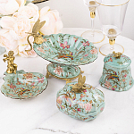 Фарфоровая шкатулка с бронзовой стрекозой Eden Garden Blue варинант исполнения - 6 | Loft Concept в Москве