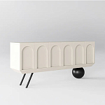 Дизайнерский комод с фактурным фасадом и чёрной ножкой в форме шара Samanta варинант исполнения - 1 | Loft Concept в Москве