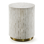 Круглый приставной столик с инкрустацией RADIAL BONE INLAY SIDE TABLE варинант исполнения - 3 | Loft Concept в Москве