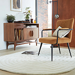 Кресло бархатное с подлокотниками на металлическом каркасе Oriel Retro Armchair варинант исполнения - 6 | Loft Concept в Москве