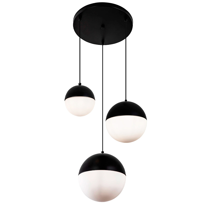    3-   Ponzio Flos Cascade Trio Black Sphere Hanging Lamp     | Loft Concept 