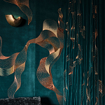 Обои с вышивкой ручной работы Plume Original colourway on velvet варинант исполнения - 1 | Loft Concept в Москве