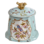 Шкатулка голубого цвета с рисунком и состаренным эффектом Eden Garden варинант исполнения - 2 | Loft Concept в Москве