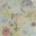 Круглый поднос из эпоксидной смолы с цветами белый Epoxy Resin Flowers Tray White варинант исполнения - 2 | Loft Concept в Москве