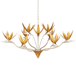 Люстра с плафонами в виде цветов Golden Bird of Paradise варинант исполнения - 3 | Loft Concept в Москве