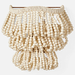 Настенный светильник с подвесками из деревянных бусин молочного цвета Wooden Beads Wall Lamp варинант исполнения - 4 | Loft Concept в Москве