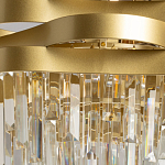 Люстра цвета матового золота с металлическими лентами и длинными прозрачными подвесками Gilded Waves варинант исполнения - 4 | Loft Concept в Москве