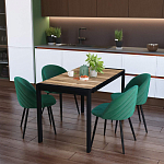 Стол обеденный раздвижной с прямоугольной столешницей на четырех черных ножках Blair варинант исполнения - 9 | Loft Concept в Москве