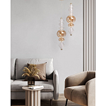 Подвесной светильник с вертикальной композицией из прозрачных и янтарных стеклянных шаров и ромбов Gabriel Scott Luna варинант исполнения - 11 | Loft Concept в Москве