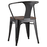 Черный глянцевый стул с сиденьем из натурального дерева TOLIX варинант исполнения - 5 | Loft Concept в Москве