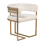 Стул букле бежевый с каркасом цвета матовое золото Tactility варинант исполнения - 2 | Loft Concept в Москве