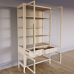 Витрина Primo со стеклянными фасадами и 2 ящиками Светлый дуб варинант исполнения - 3 | Loft Concept в Москве