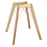 Стол обеденный с серой овальной столешницей из керамики на четырех деревянных ножках Gray Ceramics варинант исполнения - 7 | Loft Concept в Москве