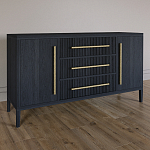 Буфет Primo с тремя ящиками и двумя фасадами Черный дуб варинант исполнения - 2 | Loft Concept в Москве
