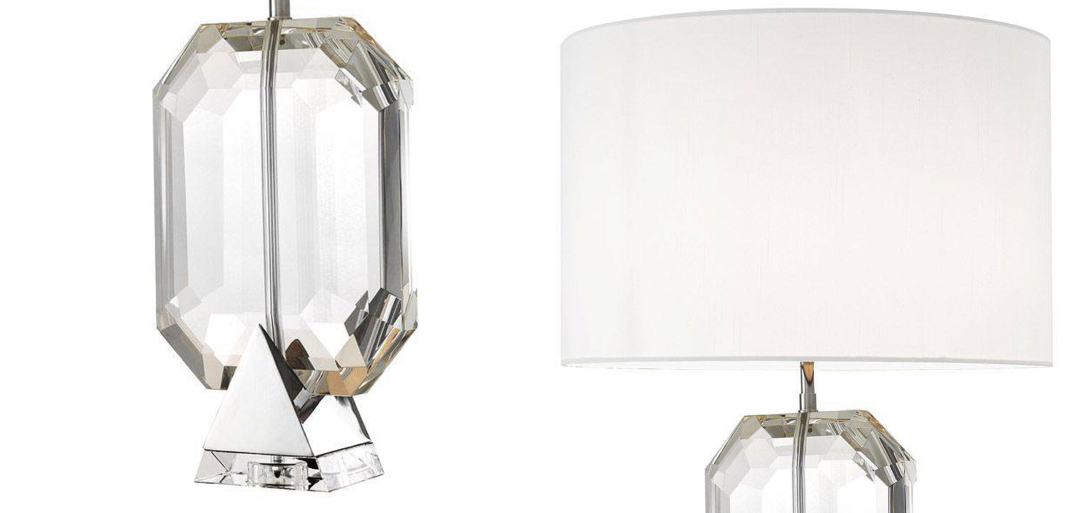 Настольная лампа Eichholtz Table Lamp Emerald Nickel & white Настольная лампа Eichholtz Table Lamp Emerald Nickel & white - Loft-Concept в Москве