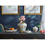 Блюдо овальное из голубого фарфора с ручками в виде бабочек и цветочным рисунком Blue Garden варинант исполнения - 4 | Loft Concept в Москве