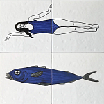 Плитка с узором Рыба пловчиха варинант исполнения - 1 | Loft Concept в Москве