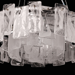 Люстра круглая с подвесными прямоугольными пластинами из стекла Glacier Panels варинант исполнения - 7 | Loft Concept в Москве