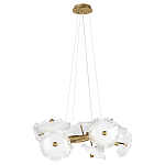 Люстра подвесная круглая с ветвистыми бронзовыми элементами и стеклянными рифлеными дисками Textured Glass Chandelier варинант исполнения - 1 | Loft Concept в Москве