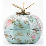 Фарфоровая шкатулка с бронзовой стрекозой Eden Garden Blue варинант исполнения - 3 | Loft Concept в Москве