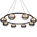 Люстра с круглыми плафонами из дымчато-серого стекла IONA Grey Glass Chandelier 8 варинант исполнения - 1 | Loft Concept в Москве