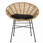 Стул круглый с ротанговым плетением Round Wicker Stool варинант исполнения - 2 | Loft Concept в Москве
