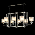 Люстра прямоугольной формы с 8-ю цилиндрическими плафонами из стекла Laurent варинант исполнения - 3 | Loft Concept в Москве