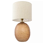 Настольная лампа с тканевым бежевым абажуром на овальном основании Beige Lampshade on Oval Base варинант исполнения - 2 | Loft Concept в Москве