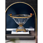 Чаша из прозрачного стекла с бронзовым рельефным ободком Eden Garden варинант исполнения - 2 | Loft Concept в Москве