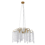 Люстра подвесная с изогнутыми золотистыми элементами и хрустальными подвесками FAIRYTREE Light варинант исполнения - 1 | Loft Concept в Москве