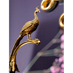 Чаша из прозрачного стекла на бронзовой подставке в виде павлина с рельефным хвостом Eden Garden варинант исполнения - 4 | Loft Concept в Москве