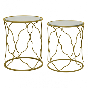 Набор из 2-х дизайнерских столов c зеркальной поверхностью Pattern