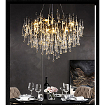 Люстра черная с прозрачными стеклянными подвесками в форме капель FAIRYTREE Light варинант исполнения - 4 | Loft Concept в Москве