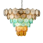 Люстра конусовидная с каскадом из разноцветных круглых подвесов Key Lustar варинант исполнения - 3 | Loft Concept в Москве