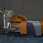 Плед из хлопка синего цвета с абстрактным принтом Elysian Flow Ocean варинант исполнения - 6 | Loft Concept в Москве