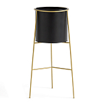 Кашпо из металла и латуни Elegance Elevated Planters черное варинант исполнения - 1 | Loft Concept в Москве