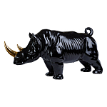 Статуэтка черный носорог с золотыми рогами Golden Horned Black Rhino варинант исполнения - 1 | Loft Concept в Москве