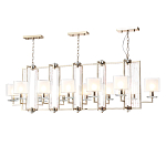 Люстра прямоугольной формы с 12-ю цилиндрическими плафонами из стекла Laurent варинант исполнения - 2 | Loft Concept в Москве